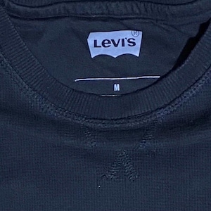 VTG Mens Levi Long Sleeve Black Pullover Knit Shirt Size Medium