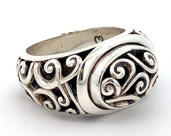 Vintage Designer Brighton Open Swirl Wide Sterling Silver  925 Ring- Size 8 - ET153