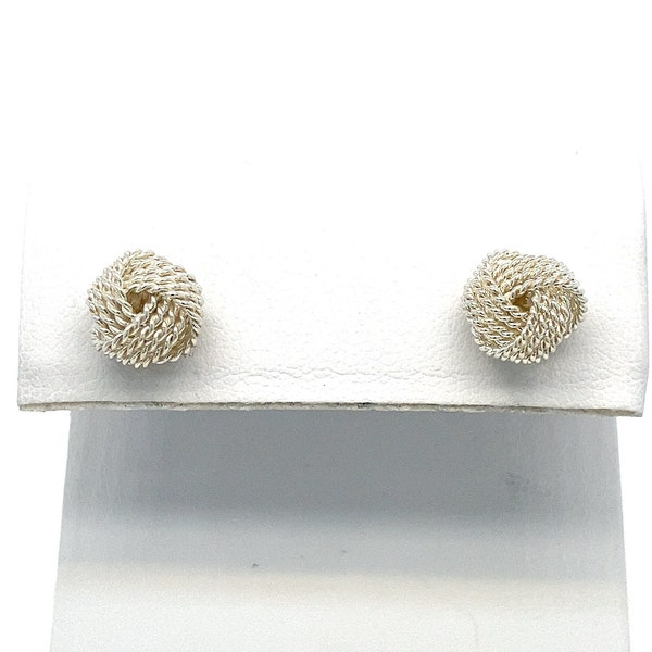 Vintage Authentic Tiffany & Co Twist Knot Sterling Silver Stud Post Earrings ~  Pre-Owned - ET2536