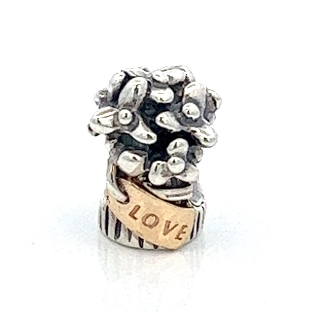 Authentic PANDORA Bouquet of Flowers Sterling Silver Charm Etsy