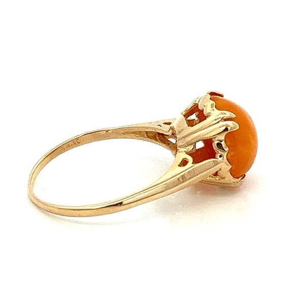 Butterscotch Baltic Amber 14k Yellow Gold Ring ~ … - image 4