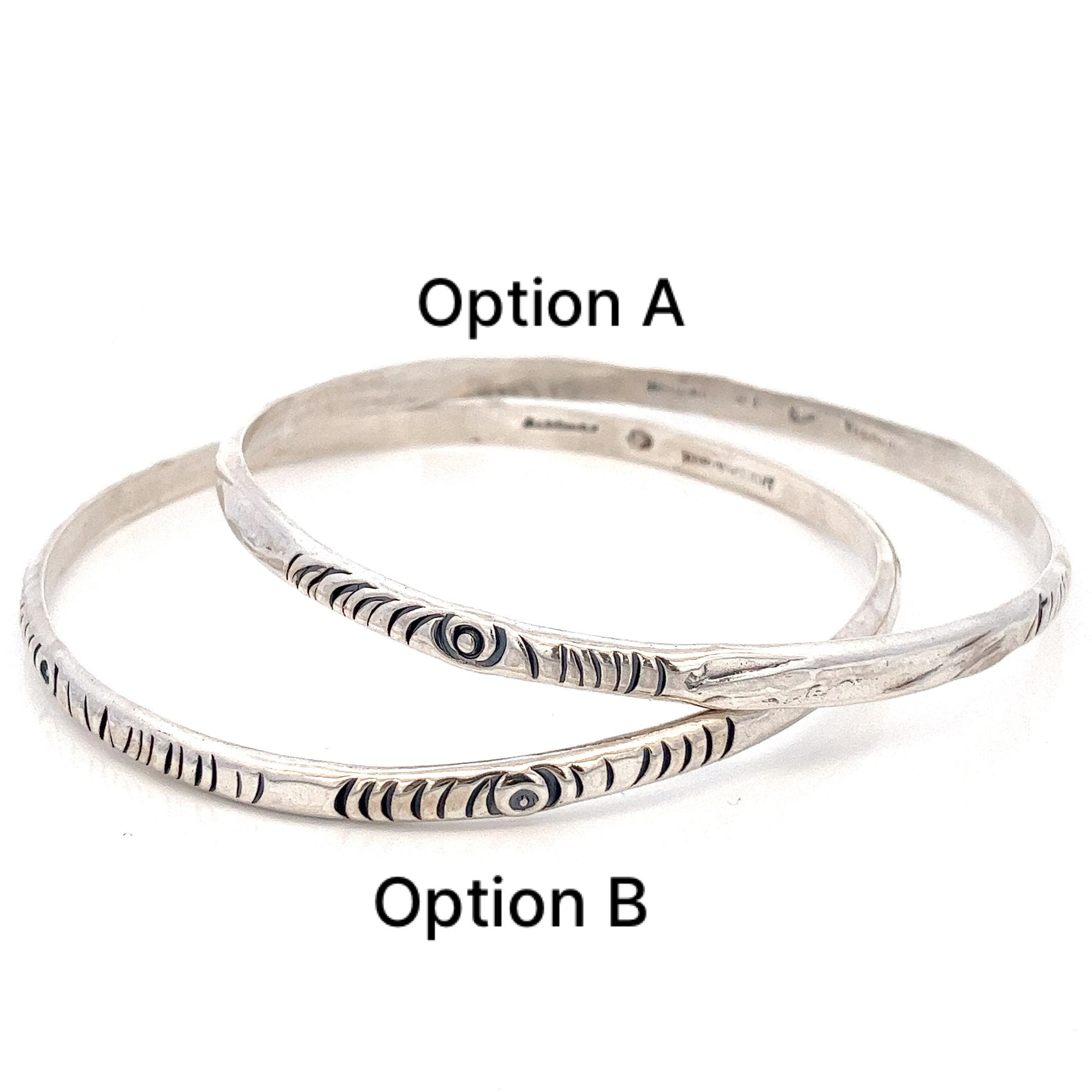 Your Choice of One Oxidized Hand Stamped Design 4mm Wide