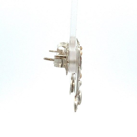 Opal Earrings - Large Modern Handcrafted Sterling… - image 3