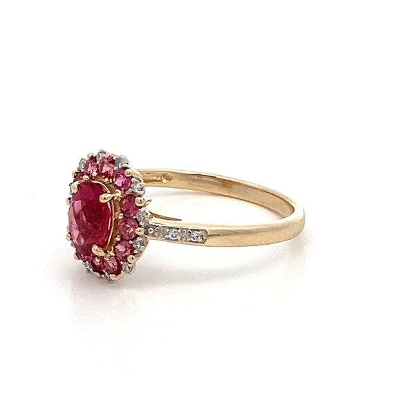 Pink Tourmaline and Diamond 14k Yellow Gold Ring … - image 4