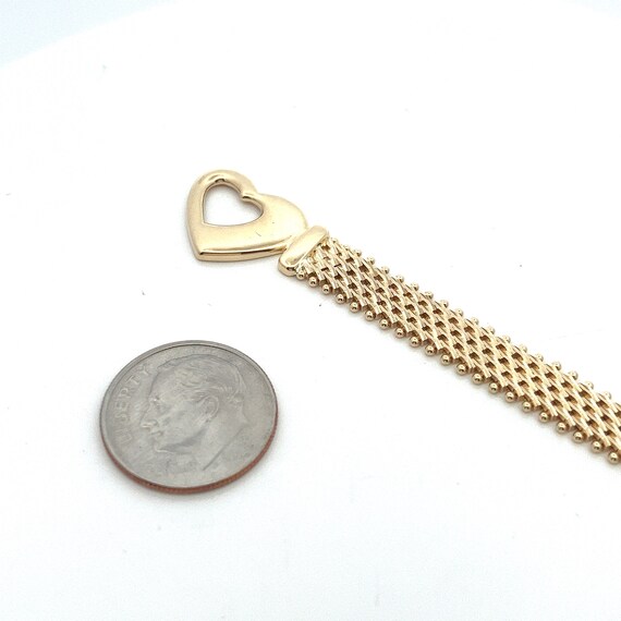 Vintage Imperial Gold Bracelet with Heart Clasp ~… - image 5