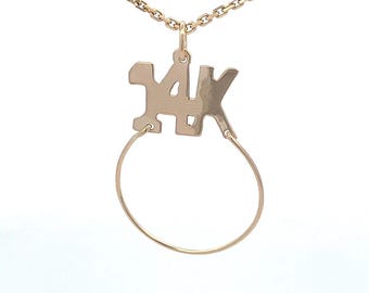 14k Gold Charm or Charm Holder Pendant ~ Vintage ~ ET3633