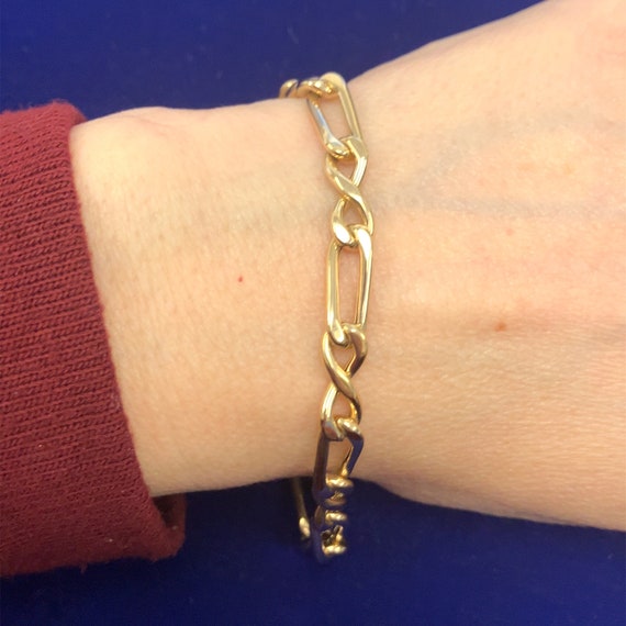 14Kt Gold Figure Eight Curb Link Chain Bracelet -… - image 5