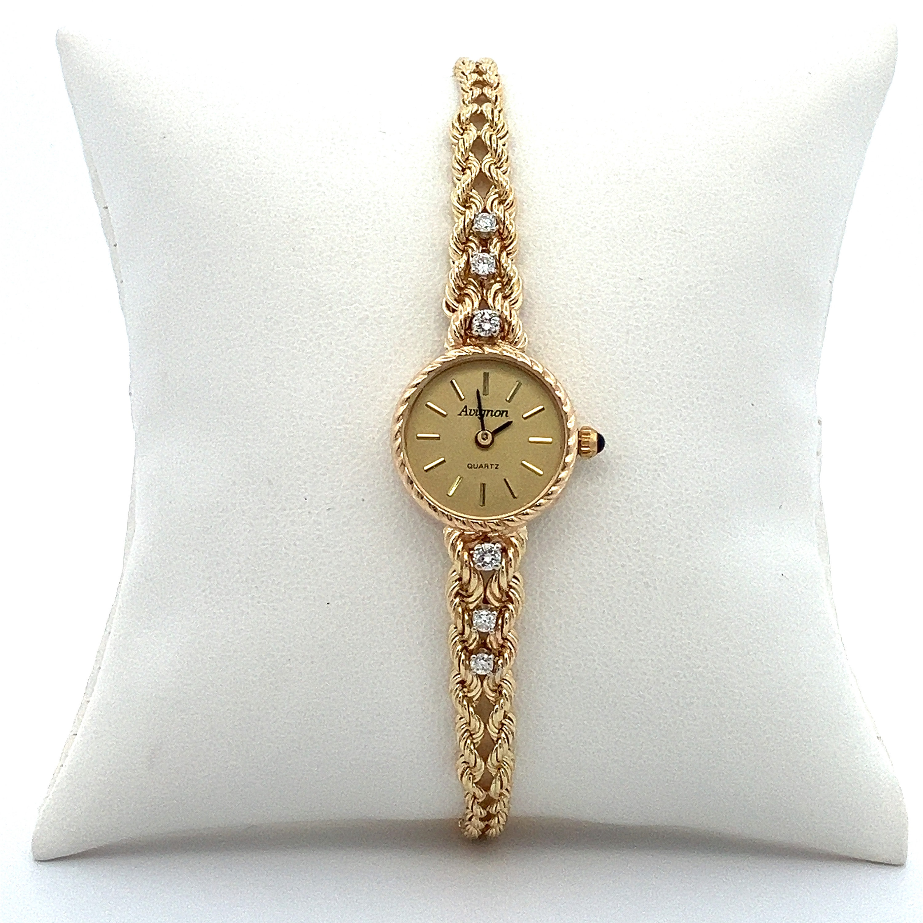 Ladies SOLID 14K Yellow Gold Diamond Watch With .24 Ct 