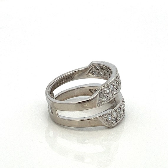 Pave Cubic Zirconia Engagement Wedding Ring Cage,… - image 4