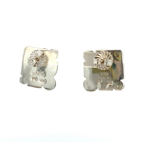Opal Earrings - Large Modern Handcrafted Sterling… - image 2