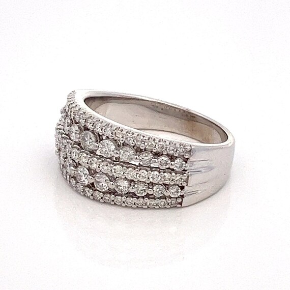 Wide Diamond Wedding Band 1.25 ct  with 5 Rows of… - image 3