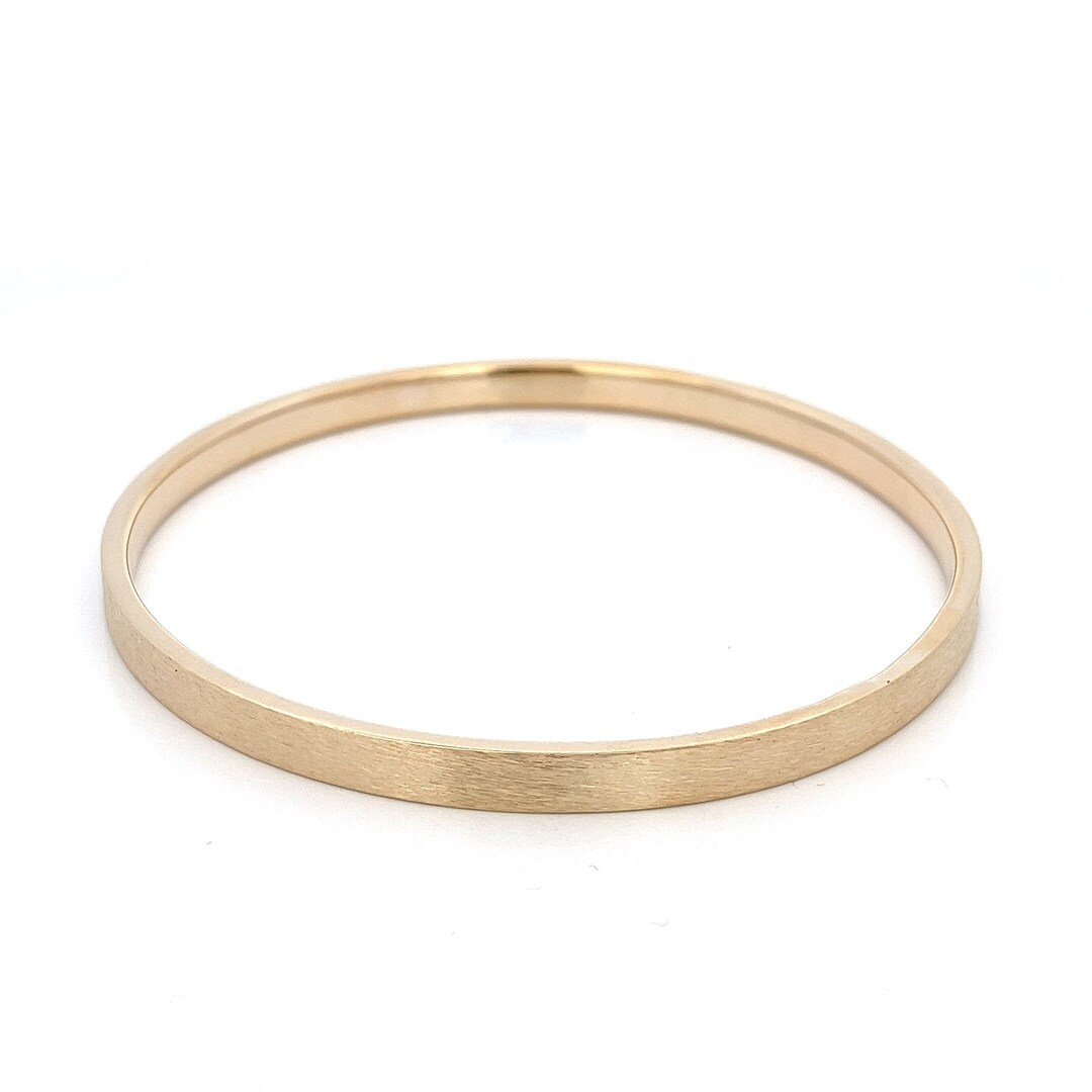 Florentine Finish Gold Bangle Bracelet Solid 14K Yellow Gold - Etsy