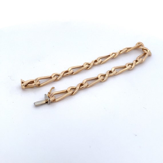 14Kt Gold Figure Eight Curb Link Chain Bracelet -… - image 3