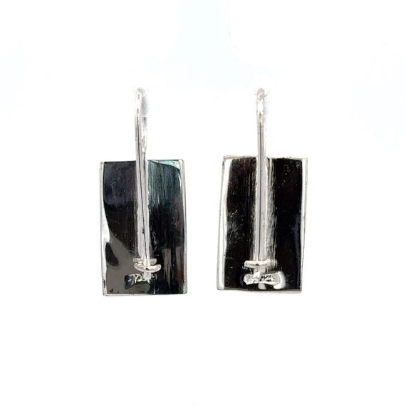 Rectangular Onyx and Sterling Silver Dangle Earri… - image 3