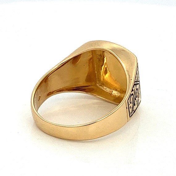 Men's Double Swords 18k Yellow Gold Ring - Vintag… - image 5