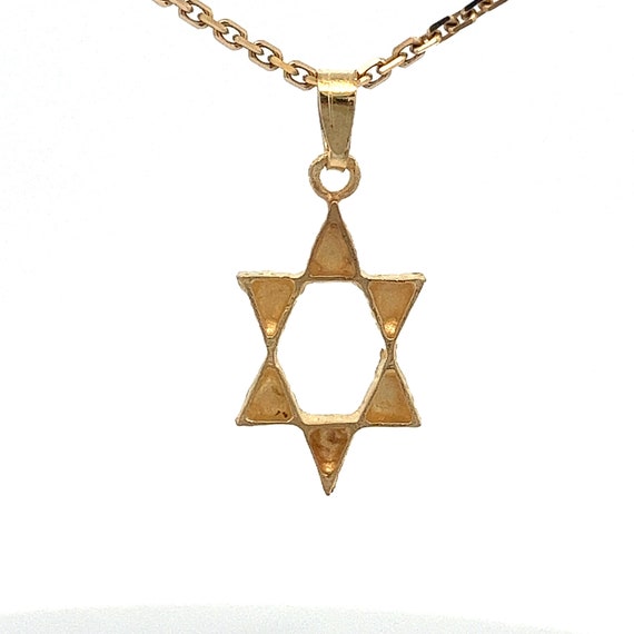 Star of David 18k Yellow Gold Charm Pendant- Vint… - image 4