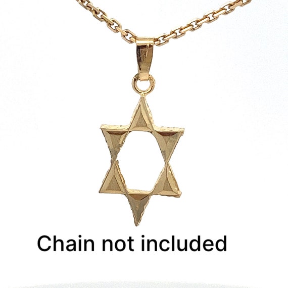 Star of David 18k Yellow Gold Charm Pendant- Vint… - image 2