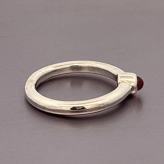 Garnet Sterling Silver Ring: Tiny Round January B… - image 5