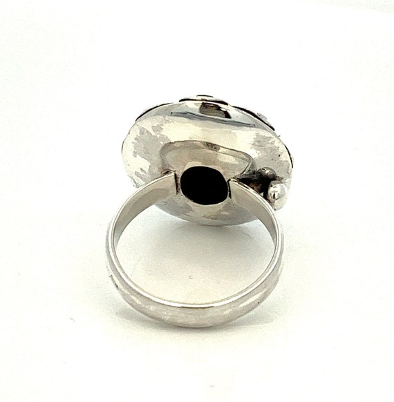 Oval Amber Sterling Silver Bezel Set Ring ~ Size … - image 5