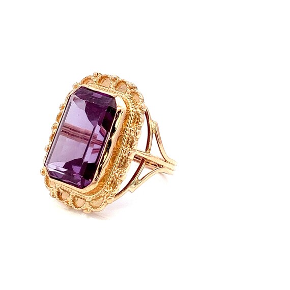 Vintage Emerald Cut Alexandrite Ring: 14k Yellow … - image 5
