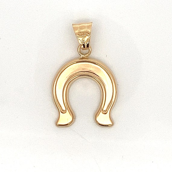 18k Yellow Gold Lucky Horseshoe Charm Pendant  ~ … - image 3
