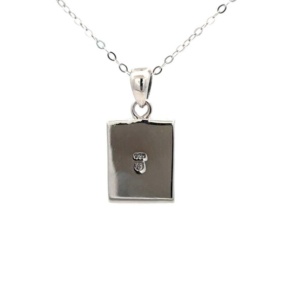 Multi Color Rectangular CZ Sterling Silver Pendan… - image 2