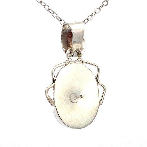 Larimar Oval Sterling Silver Pendant Necklace - 1… - image 4
