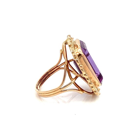 Vintage Emerald Cut Alexandrite Ring: 14k Yellow … - image 6