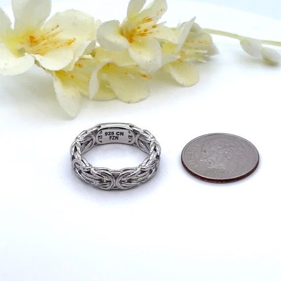 Sterling Silver Byzantine Chain Ring ~ Size 5~ Stackable Ring