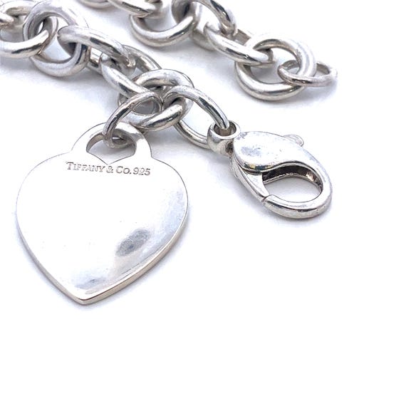 Authentic Tiffany & Co Silver Heart Tag Charm Bracelet, Rare