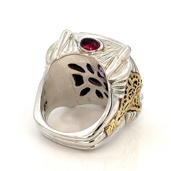 Amethyst Statement Ring: Sterling Silver & 18k Go… - image 5