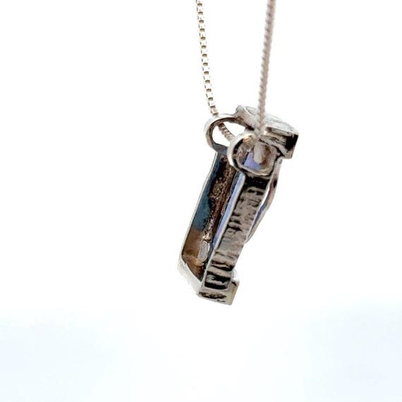 Rectangular Blue Opal Pendant Necklace: Sterling … - image 6