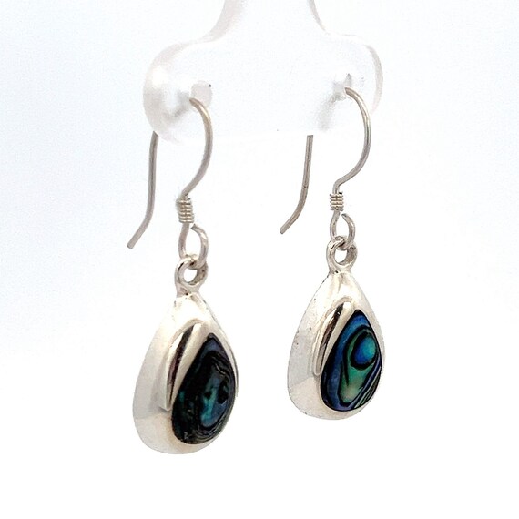Teardrop Abalone Shell Sterling Silver Earrings -… - image 3