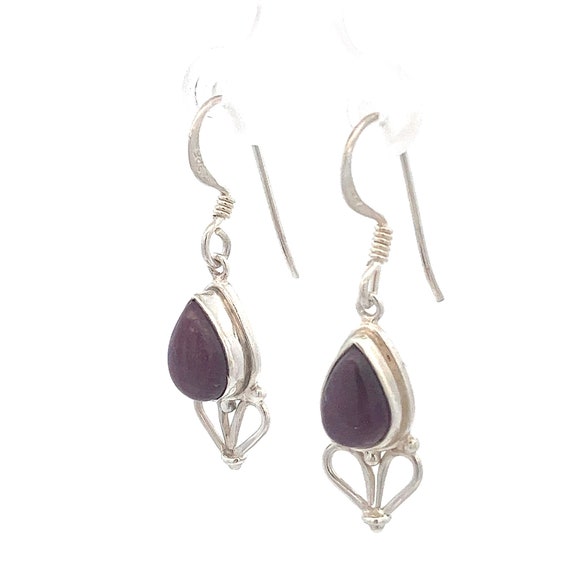Natural Ruby  .925 Sterling Silver Dangle Drop Le… - image 3