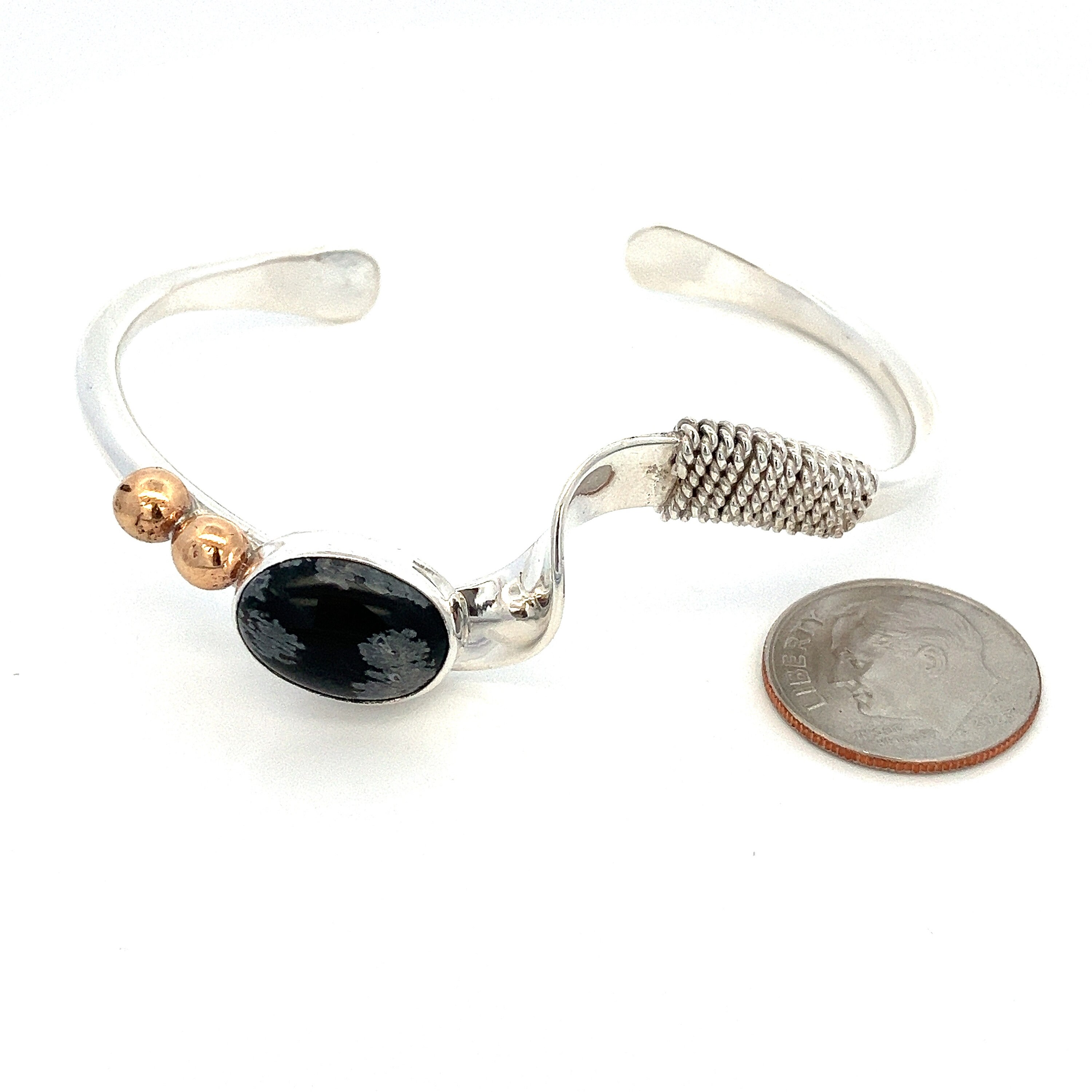 Vintage Navajo Signed Black Snowflake Obsidian Sterling Vintage Navajo Signed Black Snowflake Obsidian Sterling