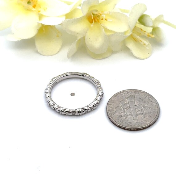 2mm Patterned Sterling Stack Ring Band ~ Stackabl… - image 3