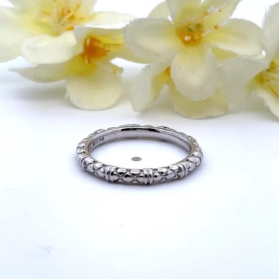 2mm Patterned Sterling Stack Ring Band ~ Stackabl… - image 1