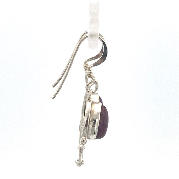 Natural Ruby  .925 Sterling Silver Dangle Drop Le… - image 4