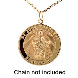14K Solid Gold Saint Jude Medal: Catholic Patron Saint Charm- ET2028 - Etsy