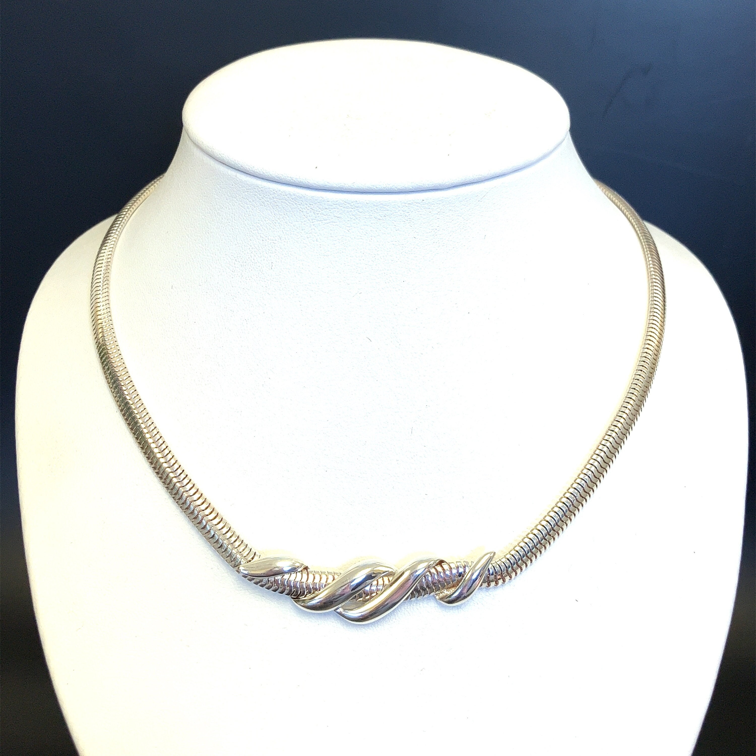 Vintage .999 Fine Silver Snake Chain Necklace - USA Made 18.5