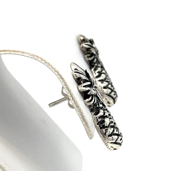 Sterling Silver Pineapple Post Earrings - 925 - V… - image 5