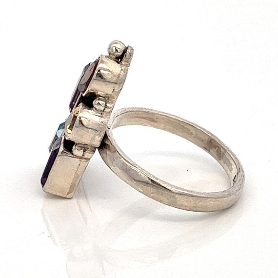 Handmade Sterling Silver Multi-Gemstone Ring: Gar… - image 4