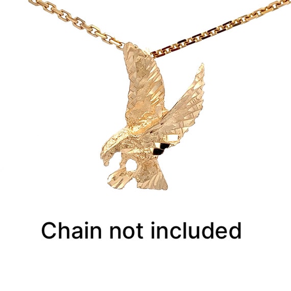 Flying Eagle Solid 14k Yellow Gold Charm Pendant~… - image 2
