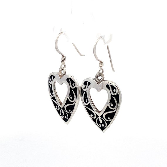 Open Hearts with Scroll Design Sterling Silver Da… - image 4
