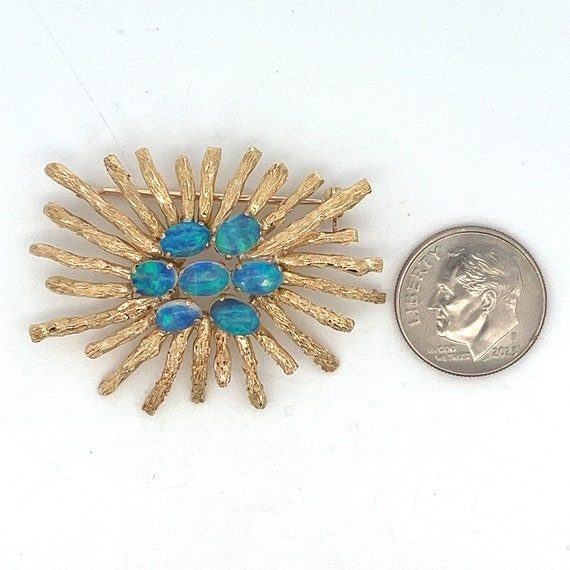 Beautiful Vintage Blue Opal Cluster Brooch/Pin  ~… - image 4