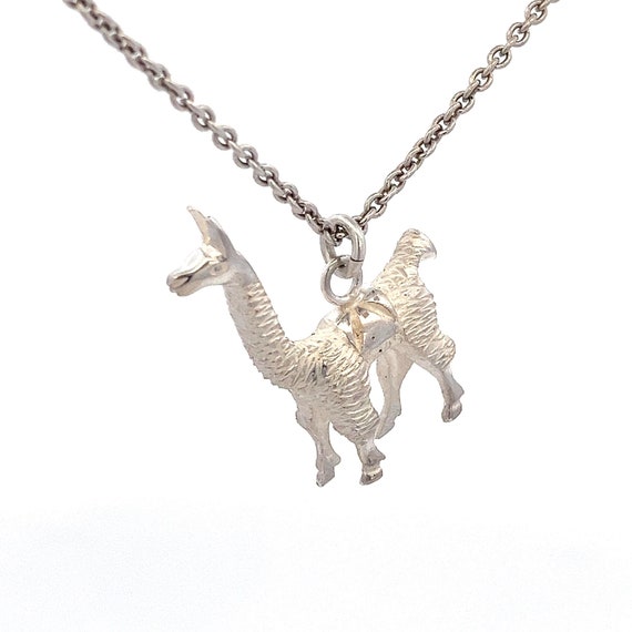 Vintage Llama 925 Sterling Silver Charm ~Alpaca C… - image 4
