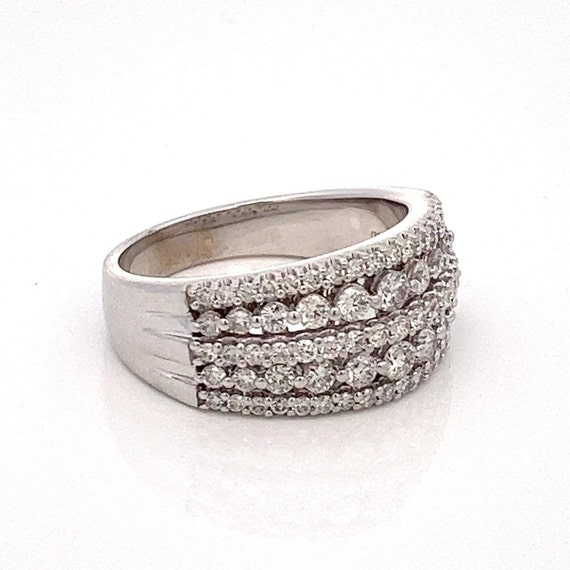 Wide Diamond Wedding Band 1.25 ct  with 5 Rows of… - image 2