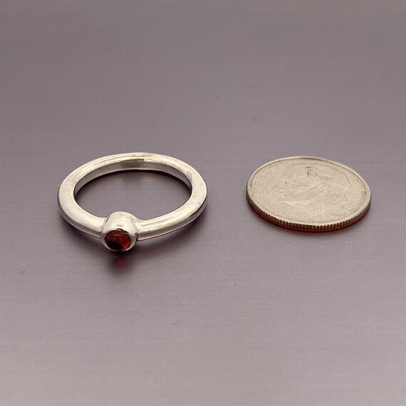Garnet Sterling Silver Ring: Tiny Round January B… - image 7