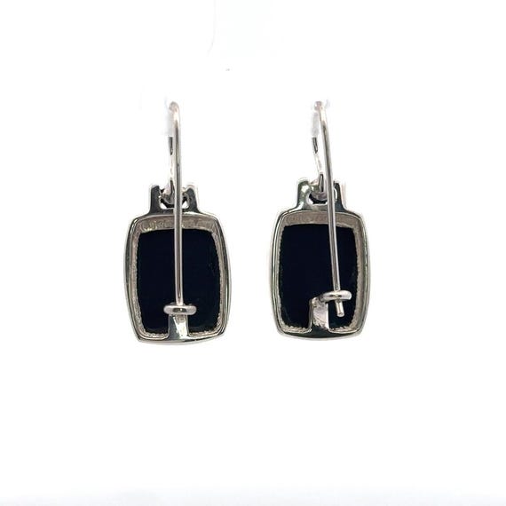 Rectangular Onyx and Sterling Silver Dangle Earri… - image 3