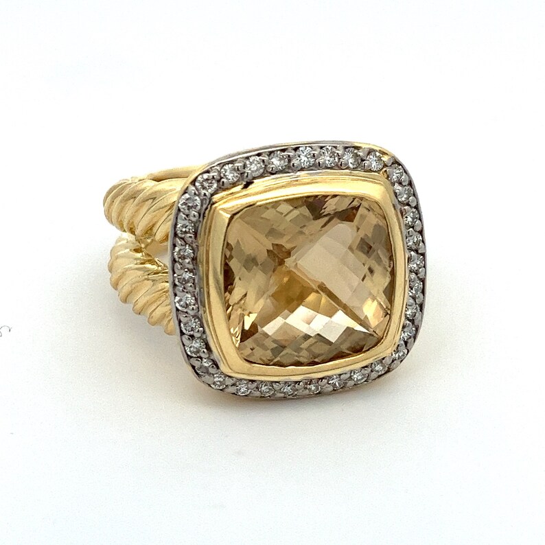 David Yurman 18K Yellow Gold Champagne Citrine Diamond Albion - Etsy